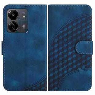 For Xiaomi Redmi 13C YX0060 Elephant Head Embossed Phone Leather Case with Lanyard(Royal Blue)