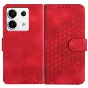 For Xiaomi Redmi Note 13 Pro 4G YX0060 Elephant Head Embossed Phone Leather Case with Lanyard(Red)