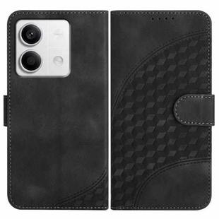 For Xiaomi Redmi Note 13 4G YX0060 Elephant Head Embossed Phone Leather Case with Lanyard(Black)