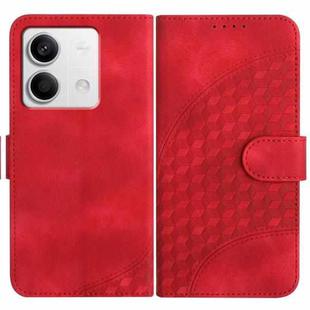 For Xiaomi Redmi Note 13 4G YX0060 Elephant Head Embossed Phone Leather Case with Lanyard(Red)