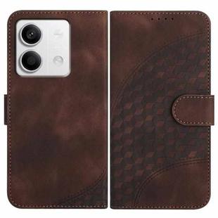 For Xiaomi Redmi Note 13 4G YX0060 Elephant Head Embossed Phone Leather Case with Lanyard(Coffee)