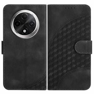 For Xiaomi Redmi A3 Pro YX0060 Elephant Head Embossed Phone Leather Case with Lanyard(Black)