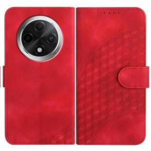 For Xiaomi Redmi A3 Pro YX0060 Elephant Head Embossed Phone Leather Case with Lanyard(Red)