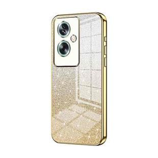 For OPPO A79 5G / A2 Gradient Glitter Powder Electroplated Phone Case(Gold)