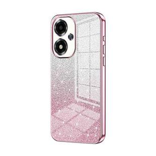 For OPPO A2m Gradient Glitter Powder Electroplated Phone Case(Pink)