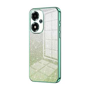 For OPPO A2m Gradient Glitter Powder Electroplated Phone Case(Green)