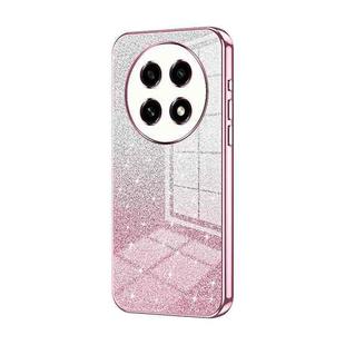 For OPPO A2 Pro Gradient Glitter Powder Electroplated Phone Case(Pink)