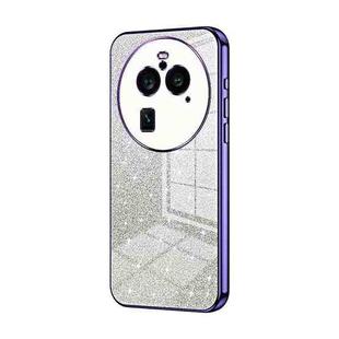 For OPPO Find X6 Pro Gradient Glitter Powder Electroplated Phone Case(Purple)