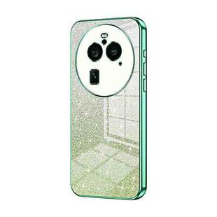 For OPPO Find X6 Pro Gradient Glitter Powder Electroplated Phone Case(Green)