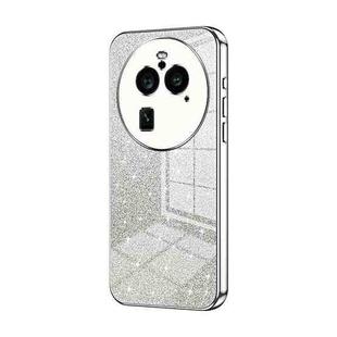 For OPPO Find X6 Pro Gradient Glitter Powder Electroplated Phone Case(Silver)