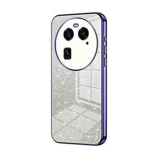 For OPPO Find X6 Gradient Glitter Powder Electroplated Phone Case(Purple)