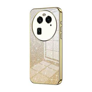 For OPPO Find X6 Gradient Glitter Powder Electroplated Phone Case(Gold)