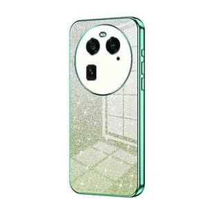 For OPPO Find X6 Gradient Glitter Powder Electroplated Phone Case(Green)
