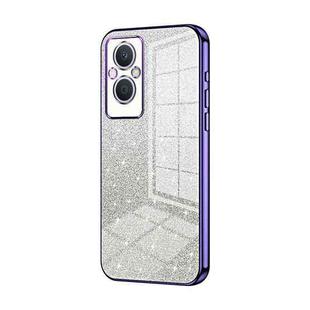 For OPPO Reno7 Z 5G / F21 Pro 5G Gradient Glitter Powder Electroplated Phone Case(Purple)