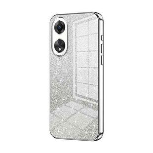 For OPPO A58 5G / A58x 5G Gradient Glitter Powder Electroplated Phone Case(Silver)