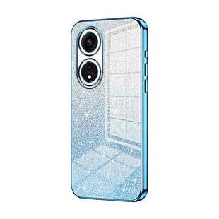 For OPPO A1 Pro Gradient Glitter Powder Electroplated Phone Case(Blue)