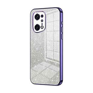 For OPPO Find X5 Pro Gradient Glitter Powder Electroplated Phone Case(Purple)