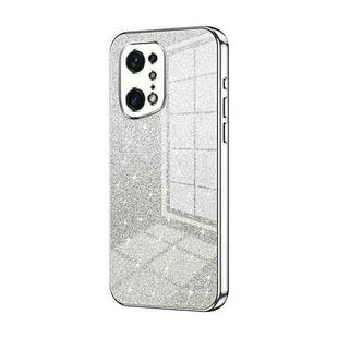 For OPPO Find X5 Pro Gradient Glitter Powder Electroplated Phone Case(Silver)