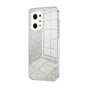 For OPPO Find X5 Gradient Glitter Powder Electroplated Phone Case(Transparent)