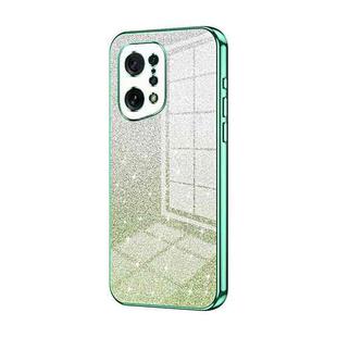 For OPPO Find X5 Gradient Glitter Powder Electroplated Phone Case(Green)