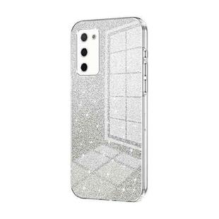 For OPPO A55 5G / A56 / A53s 5G Gradient Glitter Powder Electroplated Phone Case(Transparent)