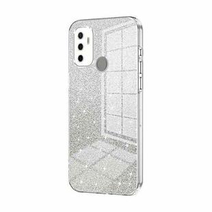 For OPPO A53 2020 / A32 / A11s  Gradient Glitter Powder Electroplated Phone Case(Transparent)