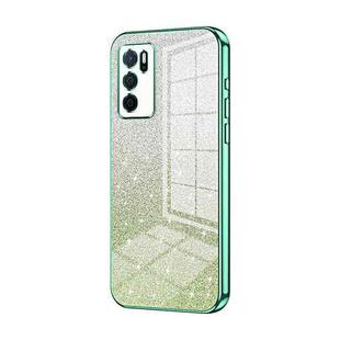 For OPPO A16 / A16s / A54s Gradient Glitter Powder Electroplated Phone Case(Green)