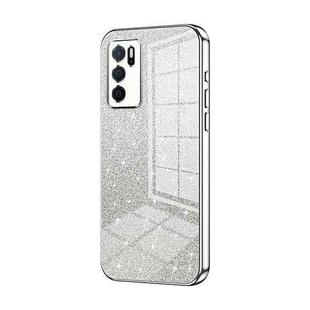 For OPPO A16 / A16s / A54s Gradient Glitter Powder Electroplated Phone Case(Silver)