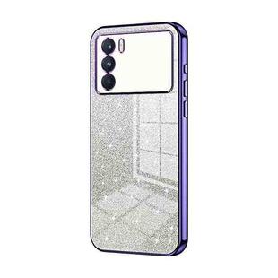 For OPPO K9 Pro Gradient Glitter Powder Electroplated Phone Case(Purple)