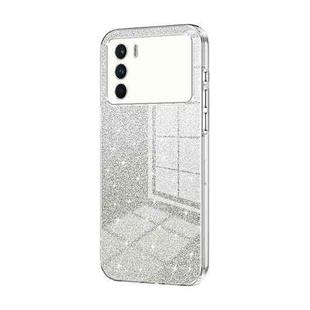 For OPPO K9 Pro Gradient Glitter Powder Electroplated Phone Case(Transparent)
