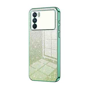 For OPPO K9 Pro Gradient Glitter Powder Electroplated Phone Case(Green)