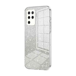 For OPPO A94 4G Gradient Glitter Powder Electroplated Phone Case(Transparent)