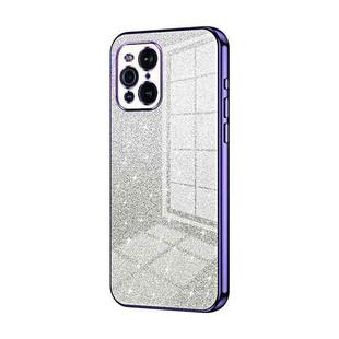 For OPPO Find X3 / Find X3 Pro Gradient Glitter Powder Electroplated Phone Case(Purple)