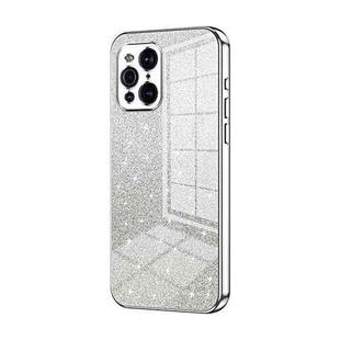 For OPPO Find X3 / Find X3 Pro Gradient Glitter Powder Electroplated Phone Case(Silver)