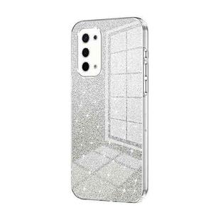 For OPPO A54 5G Gradient Glitter Powder Electroplated Phone Case(Transparent)