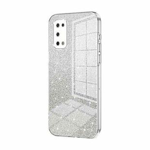 For OPPO K7x / Realme V5 5G Gradient Glitter Powder Electroplated Phone Case(Transparent)