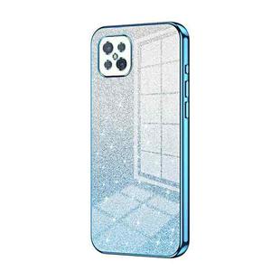 For OPPO A92s / Reno4 Z 5G Gradient Glitter Powder Electroplated Phone Case(Blue)