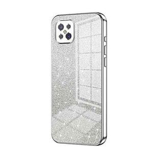 For OPPO A92s / Reno4 Z 5G Gradient Glitter Powder Electroplated Phone Case(Silver)