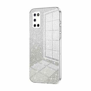 For OPPO A52 / A72 / A92 Gradient Glitter Powder Electroplated Phone Case(Transparent)