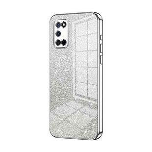 For OPPO A52 / A72 / A92 Gradient Glitter Powder Electroplated Phone Case(Silver)