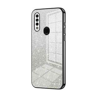 For OPPO A8 / A31 2020 Gradient Glitter Powder Electroplated Phone Case(Black)