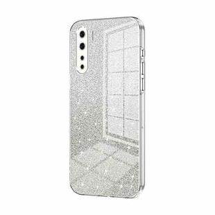 For OPPO A91 Gradient Glitter Powder Electroplated Phone Case(Transparent)