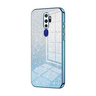 For OPPO A11x / A9 2020 Gradient Glitter Powder Electroplated Phone Case(Blue)