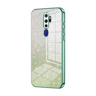 For OPPO A11x / A9 2020 Gradient Glitter Powder Electroplated Phone Case(Green)