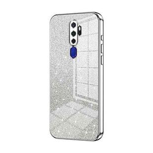 For OPPO A11x / A9 2020 Gradient Glitter Powder Electroplated Phone Case(Silver)