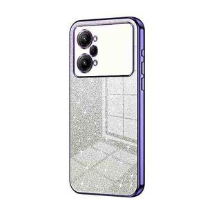 For OPPO K10 Pro Gradient Glitter Powder Electroplated Phone Case(Purple)