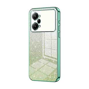 For OPPO K10 Pro Gradient Glitter Powder Electroplated Phone Case(Green)