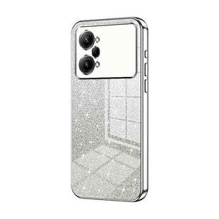 For OPPO K10 Pro Gradient Glitter Powder Electroplated Phone Case(Silver)