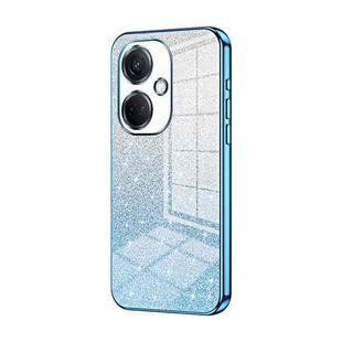 For OPPO K11 Gradient Glitter Powder Electroplated Phone Case(Blue)