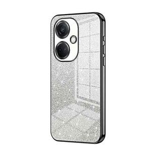 For OPPO K11 Gradient Glitter Powder Electroplated Phone Case(Black)